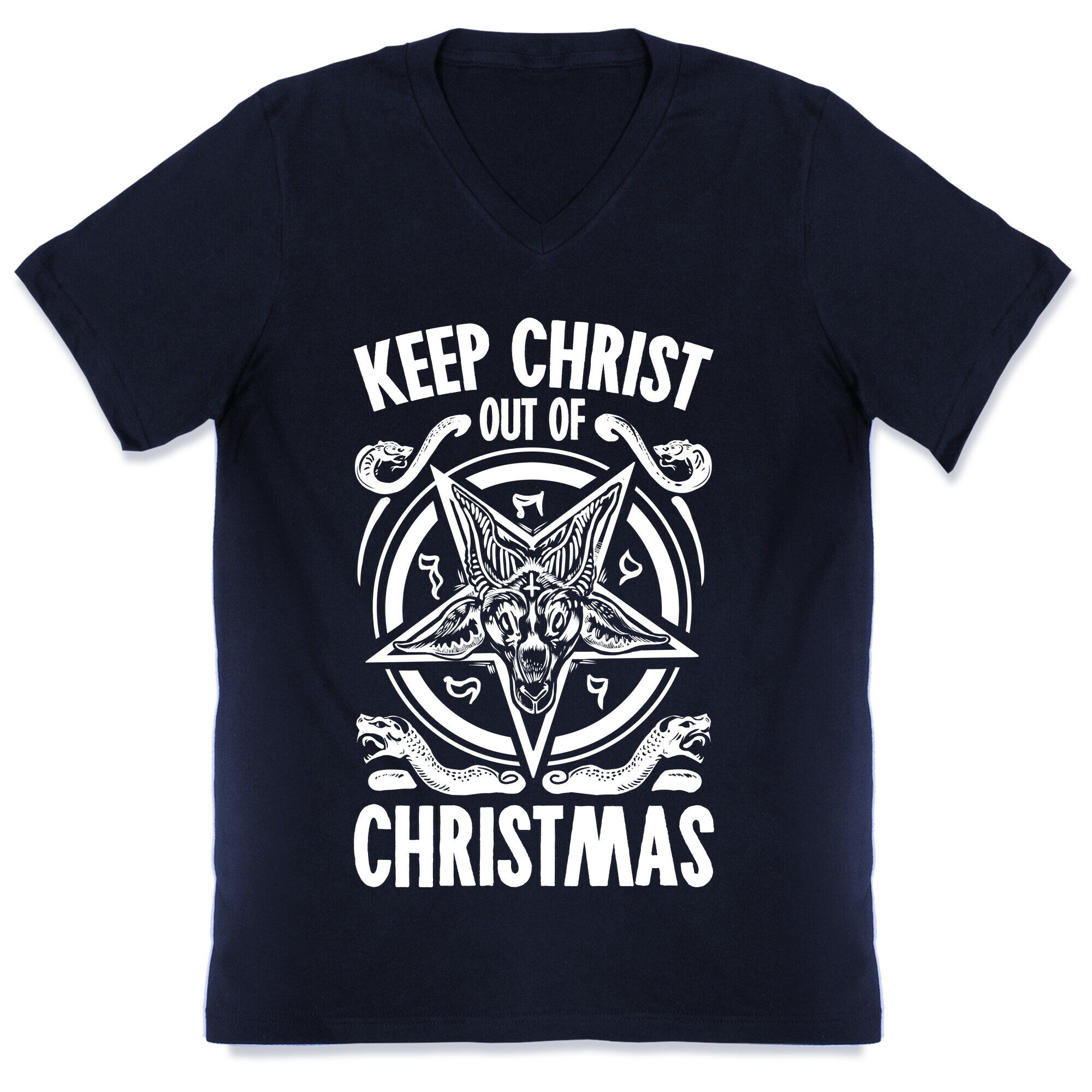 Keep Christ Out of Christmas Baphomet  V-Neck